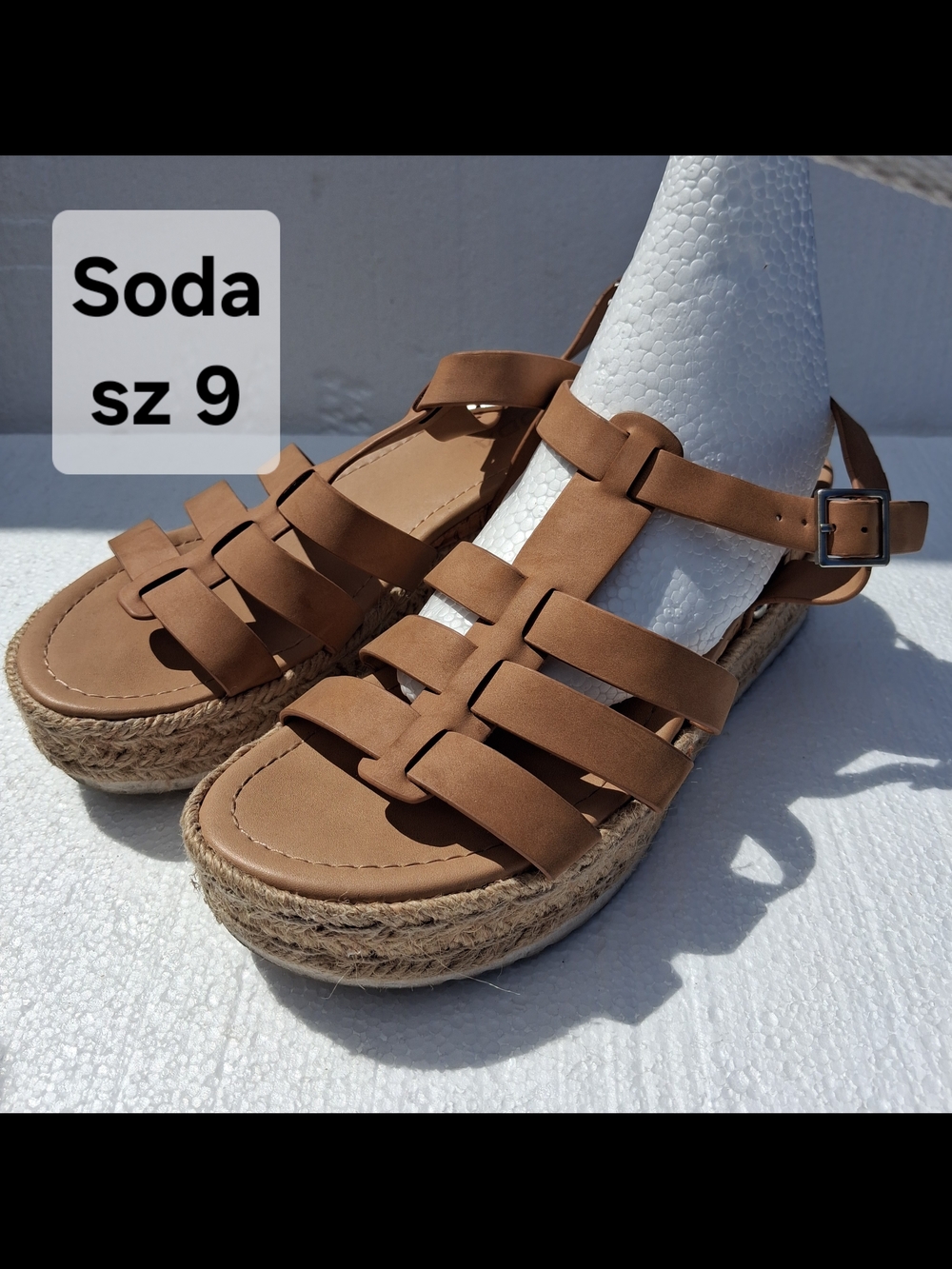 Soda Brown Braided Espadrille Platform Sandals